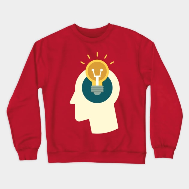 Idea Bulb Head Crewneck Sweatshirt by Evlar